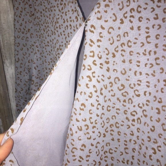 Entro Mauve Purple Leopard Drop Waist Blouse - Picture 6 of 6
